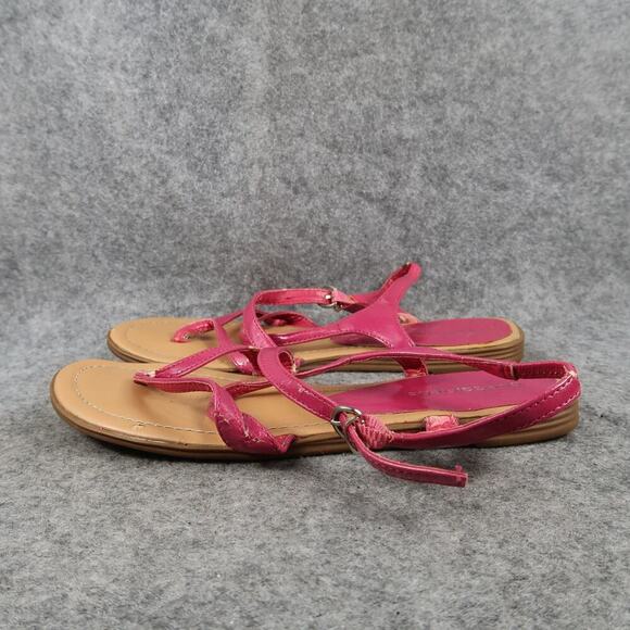 Classified Shoes Womens 7 Sandals Flats Casual Pink Buckle Strap Strappy - Picture 3 of 9
